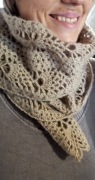 Długi, moherowy, ażurowy szal 