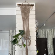 Kwietnik makramowy ze sznurka bawełnianego 100%