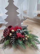 Stroik świąteczny choinka z jelonkiem 