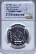 10 ZŁ 100 R KONSTYTUCJI MARCOWEJ 2021 NGC PF 70 ! MAX IDEAŁ