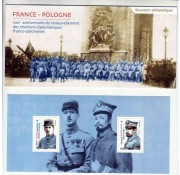 Wspólne Polska-Francja Charles de Gaulle i Haller -Francja karnet z blokiem