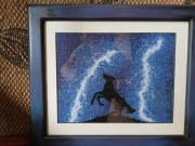 Obraz ręcznie haftowany koń w burzy 