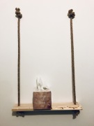 Hit- półka huśtawka boho drewniana, lina jutrowa