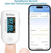 Wellue Pulsoksymetr Oksymetr Z Klipsem Na Palec Bluetooth Miernik Tlenu Krw