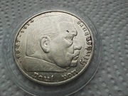 III Rzesza - 5 Marek 36r  HINDENBURG, Srebro