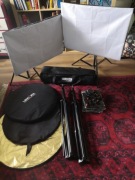 2xgreenscreen, 2xstatyw fotograficzny Neewer,2x lampy Fovitec,4x zestaw
