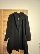 Płaszcz damski Kello czarny z kapturem rozm 38 wełna, kaszmir poliamid 