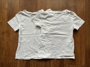 2-pak białych koszulek H&M rozmiar 122/128