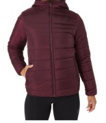 Asics Damska kurtka z kapturem puchowa burgundowa XL