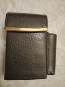 Etui na paczkę papierosów i zapalniczkę naturalna skóra i mosiądz Hadson