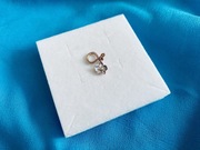 nowa mini pozłacana zawieszka charm bead kwiat orchidea storczyk srebro 925