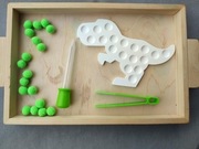 Kroplomata zestaw - taca sensoryczna dinozaur, pies, kot, kwiatki 