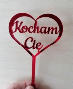Piker topper czerwona plexi lustrzana kocham Cie
