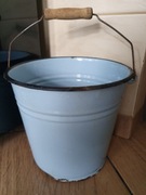 Wiadro emaliowane 7.5L z PRL 23cm wiaderko metalowe