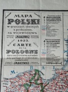 Mapa Polski J.M. Bazewicz 1923 oryginał
