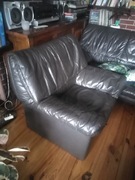 Skóra sofa 2 osobowa i fotel 1 osobowy  używane