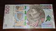 Banknot 500zl seria AA 7722291