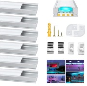 Profil aluminiowy LED 1m U 12mm + mleczna osłona komplet