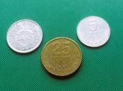 KOSTARYKA - Zestaw 3 monet każda inny typ 5 10 25 Colones 2007 2012 w15