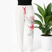 Okazja kwiatowe  białe spodnie juvia rozm m cena sklepowa 305zl