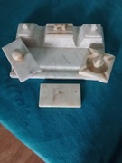 Przybornik alabastrowy na biurko antyk