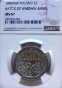 2 ZŁ1995 75 ROCZNICA BITWY WARSZAWSKIEJ NGC MS67 ! 2 MAX PIĘKNA