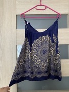 Top halter rozkloszowana bluzka L/40 Boho Aztec Vintage