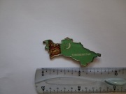Magnes na lodówkę  - 477g. TURKMENISTAN Metalowa mapa