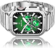 HASLFM Stalowy Pasek do Apple Watch z Etui