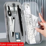 zestaw szkolny do geometrii z cyrklem ekierka linijka i kontdmierzem