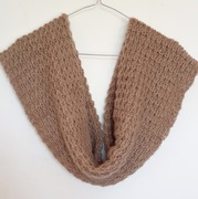 Duży gruby ciepły zimowy beżowy damski komin szalik szal NOWY