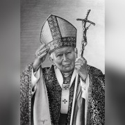 Rysunek Jan Paweł II, druk na płótnie