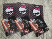 Segregator A4 Monster High i Star Wars - 6 sztuk Nowe