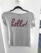 Bluzka basic Mohito Hello cekiny magenta/szarosci