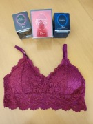 miękki koronkowy biustonosz sexy burgund top bluzka stanik sportowy