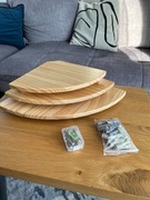 Półki narożne Gieanoo – zestaw 3 szt., lite drewno