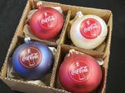 Bombki szklane 4 szt  COCA COLA kolekcjonerskie bańki ozdoby choinkowe 