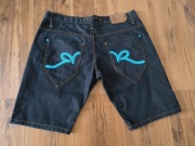 Rocawear shorts 34 granatowe jeans denim szorty hip hop krótkie spodenki 