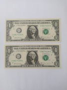 2x1USD, ONE DOLLAR USA 2017A, CHICAGO, ILLINOIS, kolejne numery 