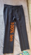 Męskie, eleganckie spodnie 100% Len Cinque r.48(W32/L32)-ideał