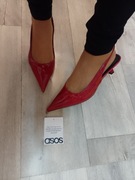 (41) ASOS Design/ Czerwone czółenka z odkrytą piętą z Londynu, NOWE 