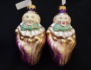 Bombki choinkowe szklane 2 szt klauny kształtki 