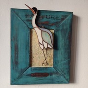 Witrażowa zawieszka czapla siwa 