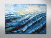 Obraz ręcznie malowany na płótnie WZBURZONE MORZE