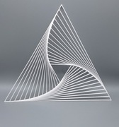 Spiralny Trójkąt – Dekoracja 2D na Ścianę w Stylu Line Art