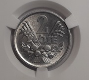 2 złote 1974– DESTRUKT WYKRUSZONY STEMPEL GIBON GRADING UNC DET.