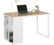 Biurko z półkami 120x60x75 białe + dąb