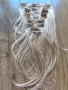 Włosy naturalne 100% Clip-i, 8 części, 30cm, Jasny/Popielaty Blond Auk 3
