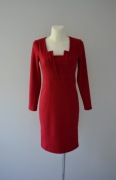 Pretty One bordowa ołówkowa sukienka długi rękaw burgundy 34 XS