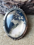 Duża broszka kamea w starym stylu vintage retro stara fotografia p